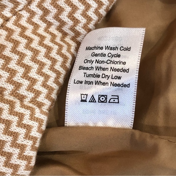 Coldwater Creek puffer vest cream camel zig zag jersey knit XL - Picture 10 of 11